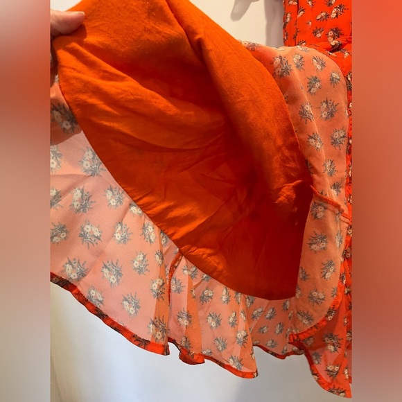 Beach Riot Red Orange Ruffled Wrap Sundress size S - Picture 7 of 13